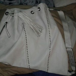 White leather purse